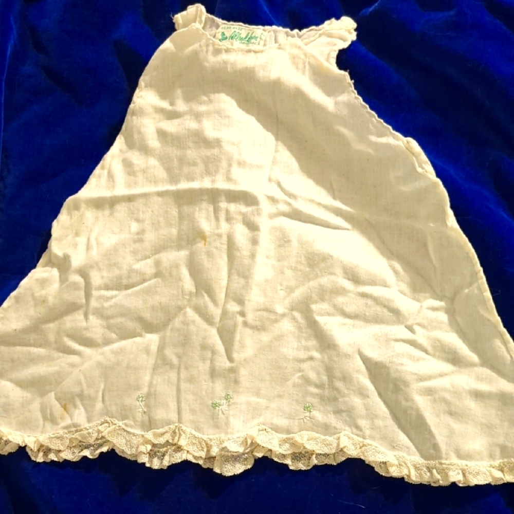 Antique Baby Slip with Lace Trim